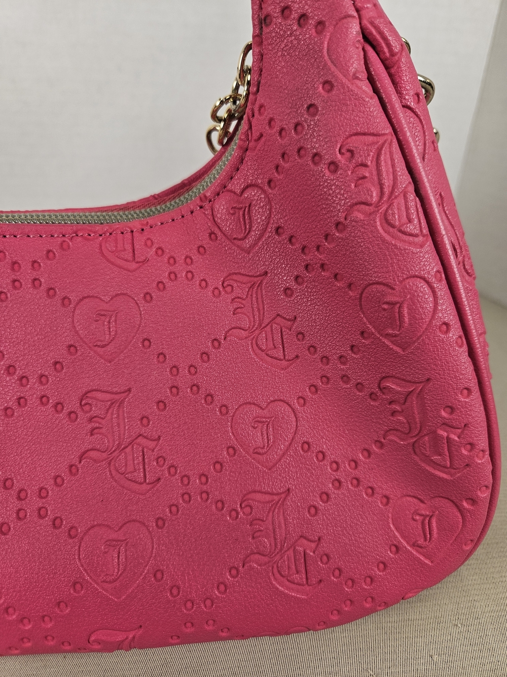 Juicy Couture Pink Shoulder Bag with Gold Logo - Picture 6 of 16